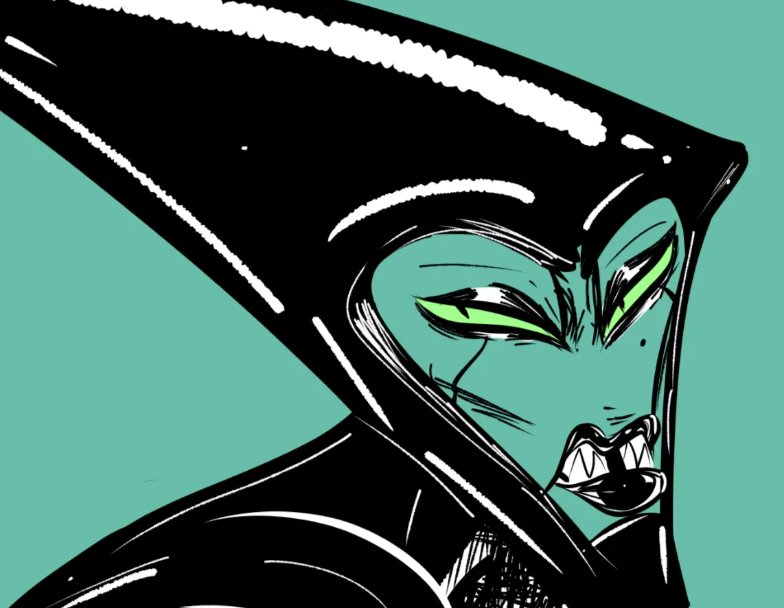 Digital art of Ben 10K XLR8 lying down on his stomach, kicking his feet in the air. He's looking at something off-screen in a disgusted manner.