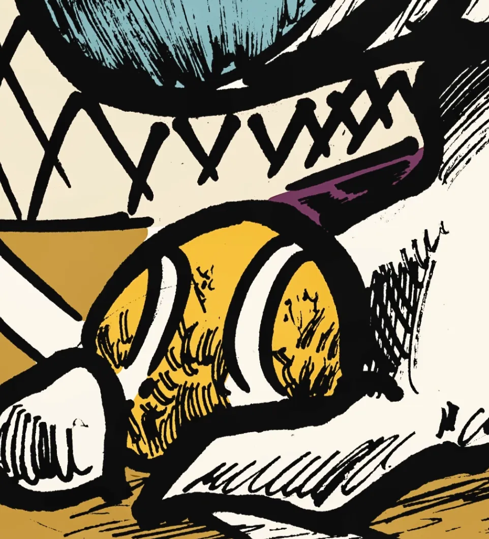 Digitally coloured inked drawing of XLR8 posing in a skimpy tennis player outfit, while in the middle of a tennis court. The front of his panties reads: Tennis Players Only.