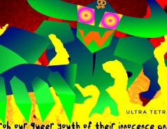 Digital art of a poster a demon rising up from hell. The text says: 'Beware of the Heteros! They rob our queer youth of their innocence and joy! They silence those who refuse to conform to their norms! They use God's teachings of love to spread hate and lies! They'll scare the whole world straight if we don't put them in their place! BASH BACK QUEERS!