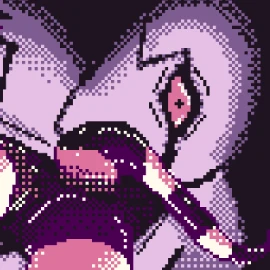 Pixel art of Ghostfreak from Ben 10 ripping apart his chest to reveal tentacles popping out of it.