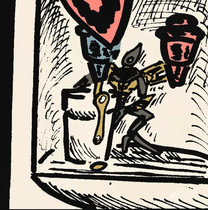 Digitally coloured marker sketch with various Ben 10 aliens working in an office.